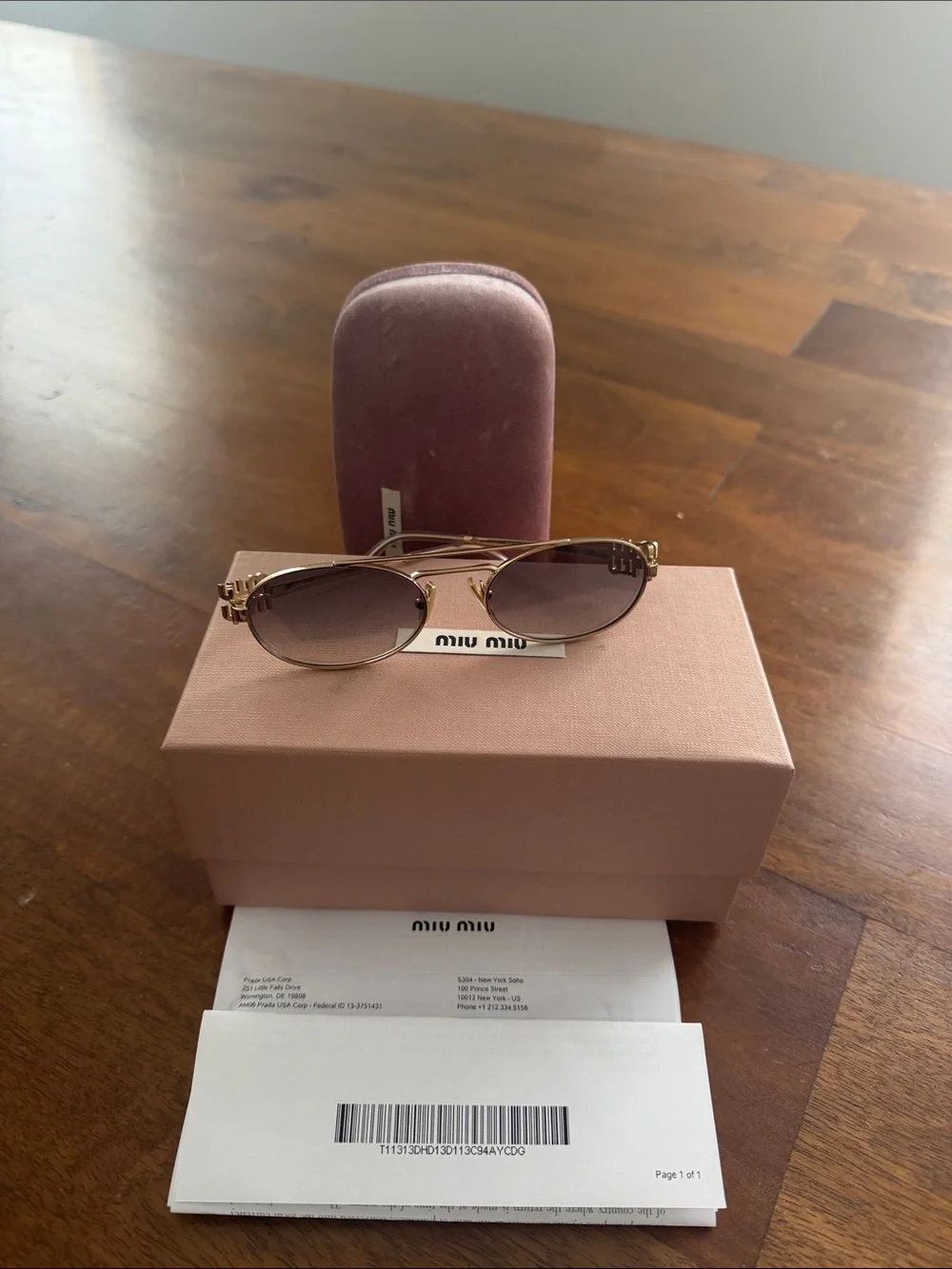 💯 Authentic Miu Miu Gold Frame Sunglasses with Pink Gradient Lenses - $400 FIRM